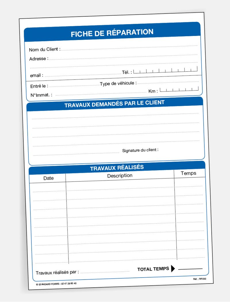 Fiche de réparation