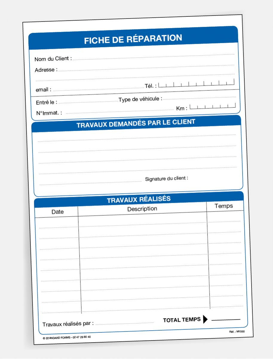 Fiche de réparation A5