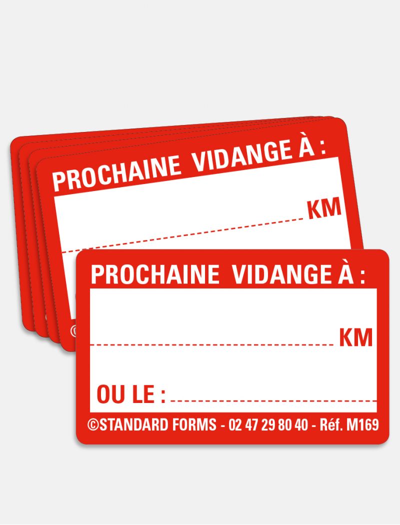 Etiquette "Prochaine vidange"