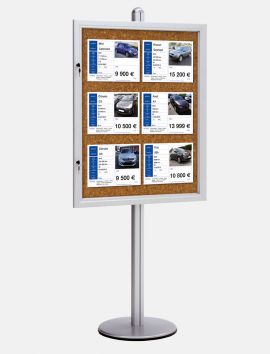 Poteau pour vitrine 6 vues
