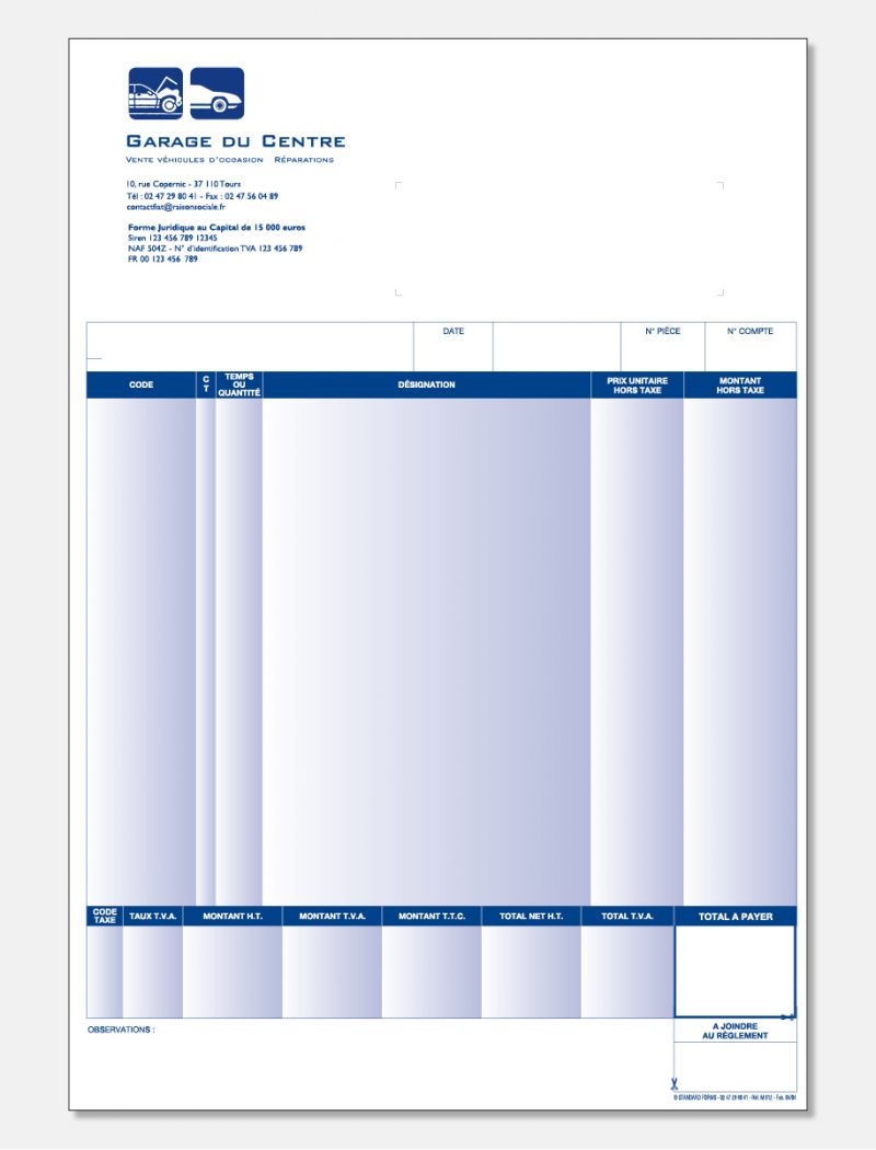 Facture laser sur mesure