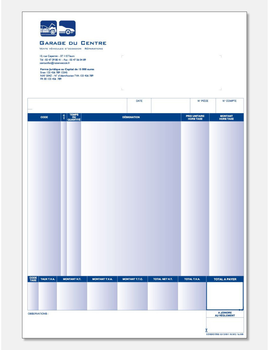 Facture laser sur mesure