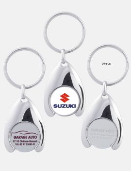 Porte-clés jeton goutte d’eau métal