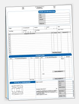 Ordre de réparation 3 exemplaire sans personnalisation