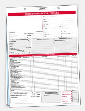 Ordre de réparation sans personnalisation