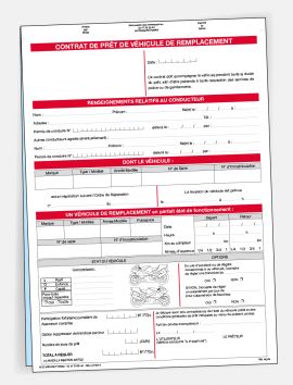 Contrat de prêt de véhicule de remplacement sans personnalisation