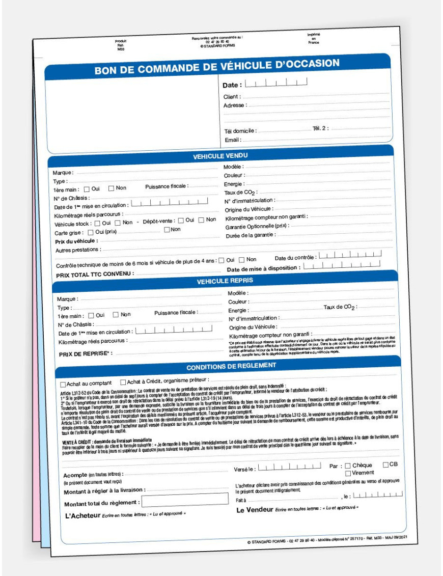 Express 24h : Bon de commande VO Express 24h : Bon de commande VO