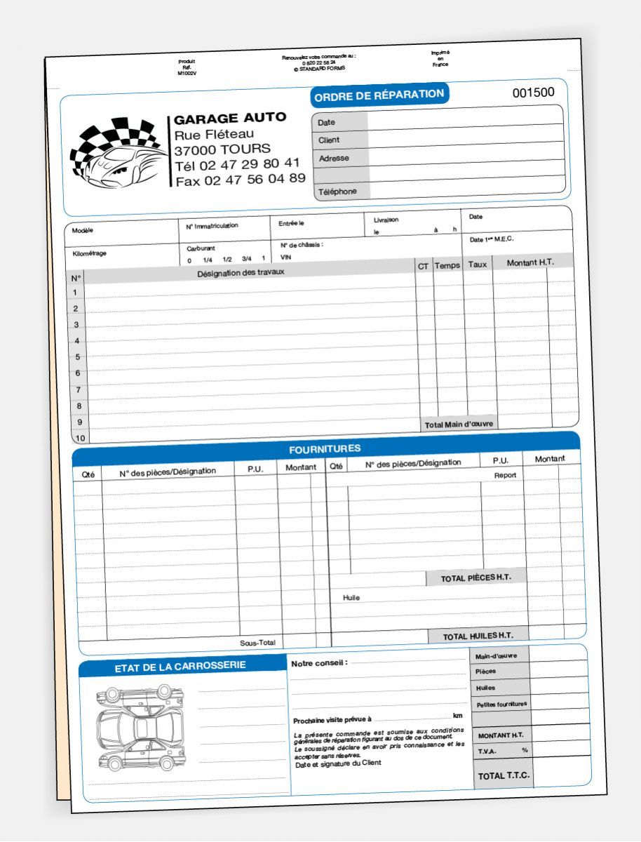 Fiche de réparation