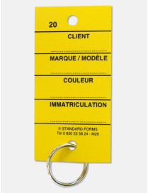 Etiquettes clés plastique avec anneaux