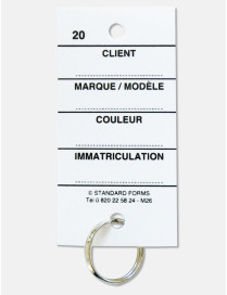 Etiquettes clés plastique avec anneaux