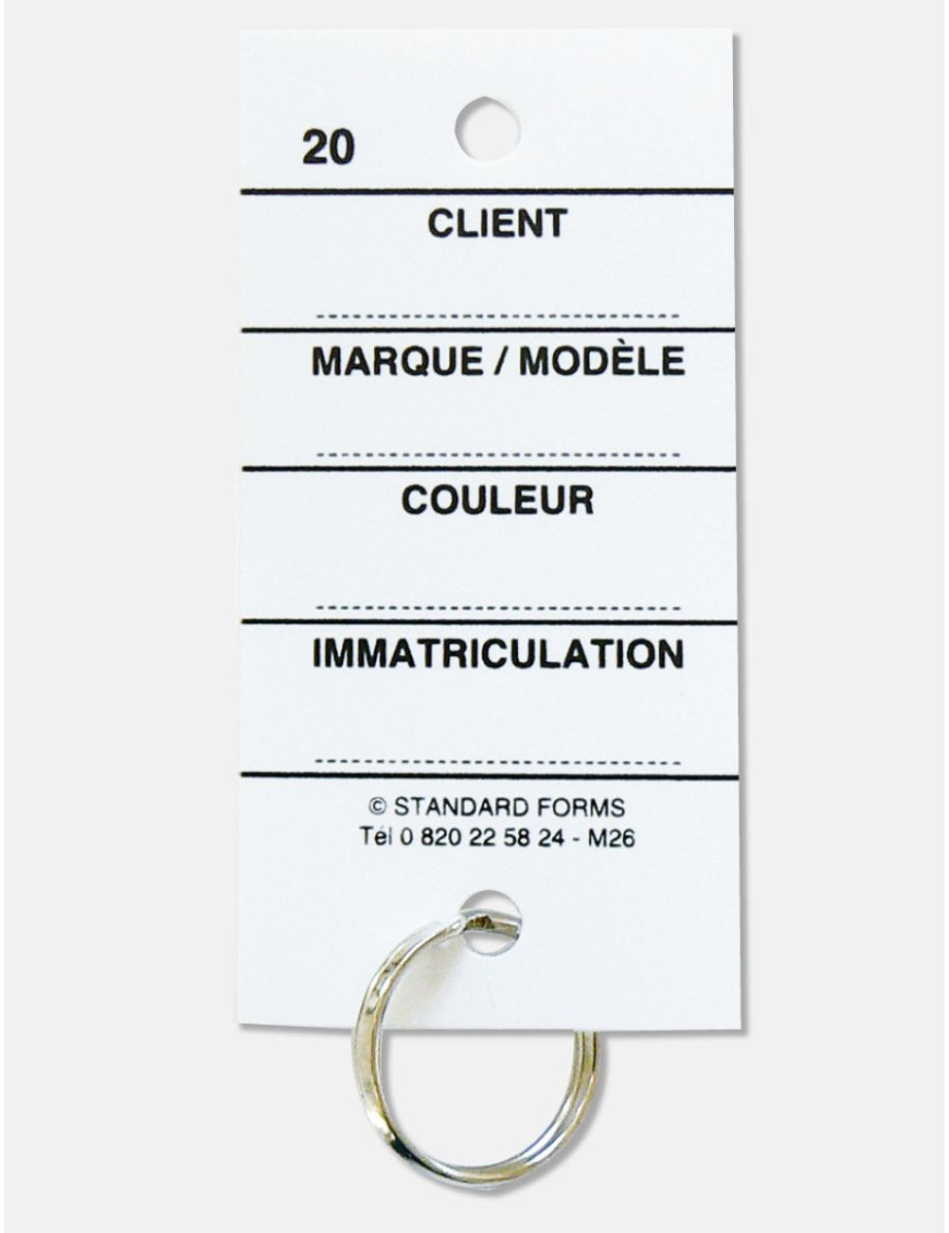 Etiquettes clés plastique avec anneaux Etiquettes clés plastique avec anneaux