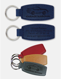 Porte-clés simili cuir recto/verso