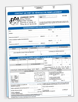 Contrat de prêt de véhicule ou de remplacement