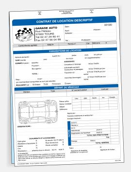 Contrat de location de véhicule forfaitaire
