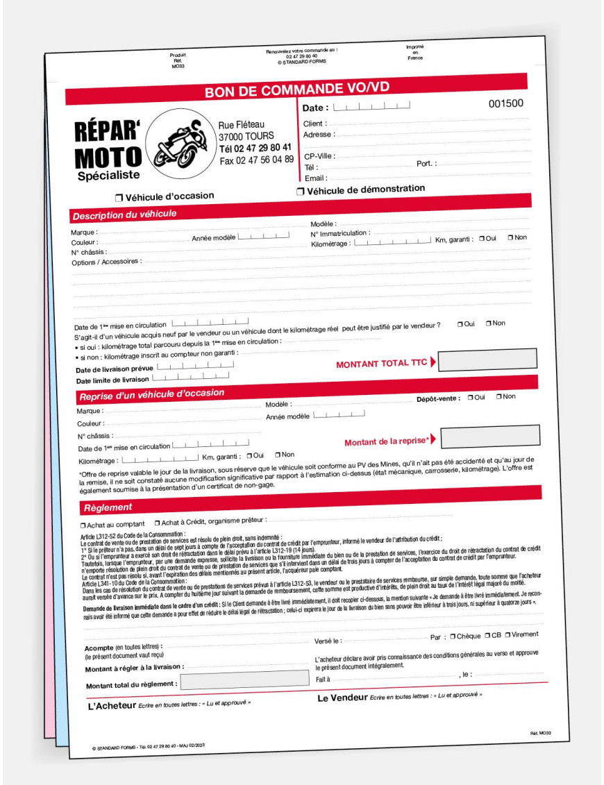 Bon de commande VO Bon de commande VO