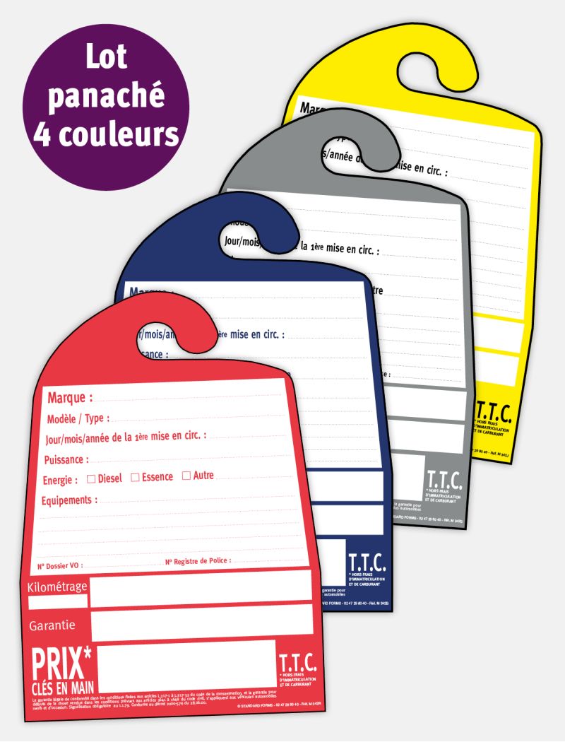 Affichettes de vente VO panachées 4 couleurs