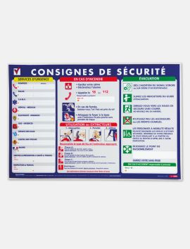 Panneau consignes de sécurité