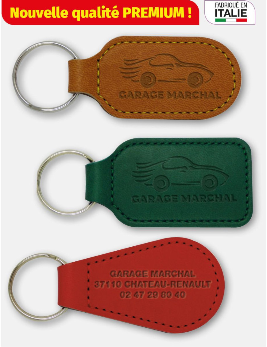 Porte-clés simili cuir recto/verso
