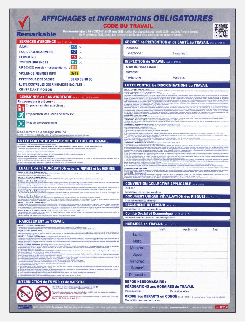 Informations légales du salarié