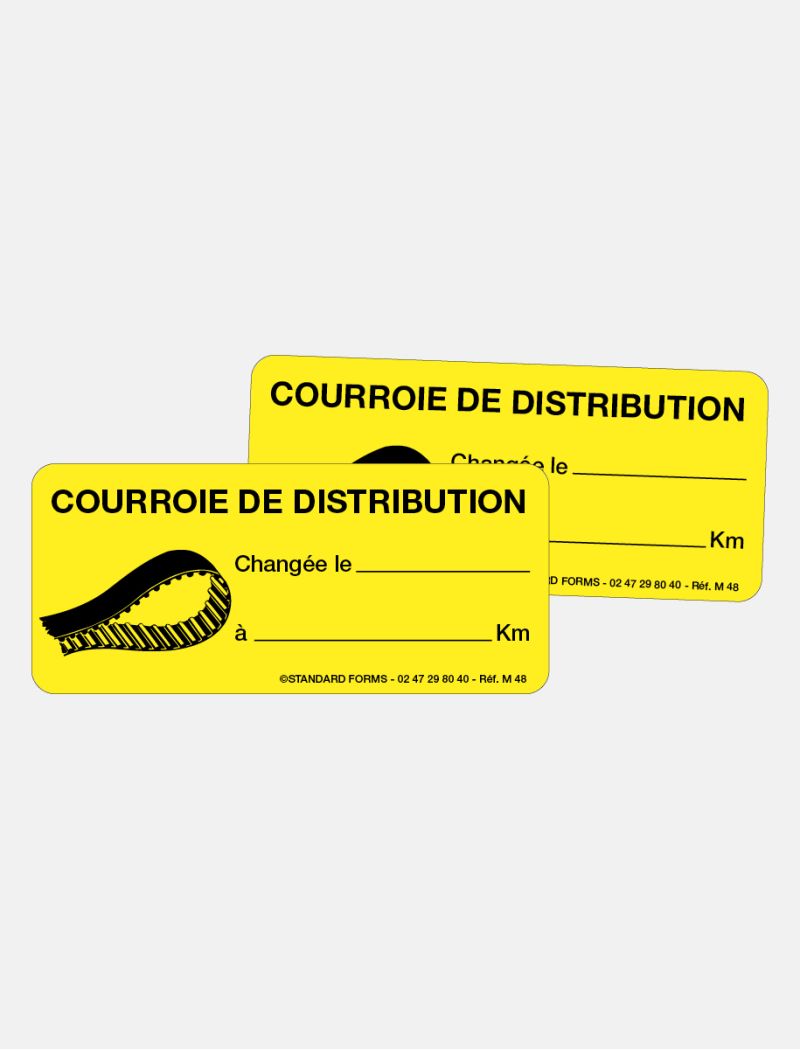 Etiquette courroie de distribution
