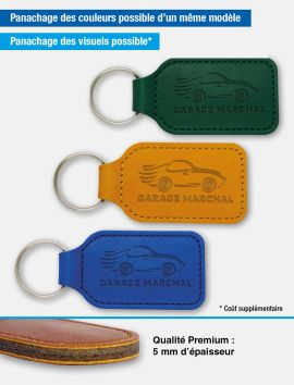 Porte-clés simili cuir recto