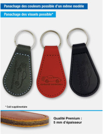 Porte-clés simili cuir recto