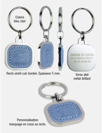 Porte-clés bi-matières Métal & Simili cuir