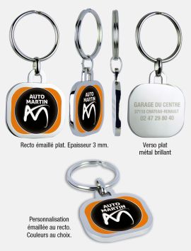 Porte-clés bi-matières Métal & Email “Spécial Garages indépendants”