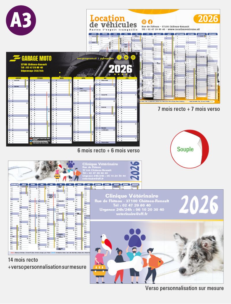 Calendrier bancaire souple
