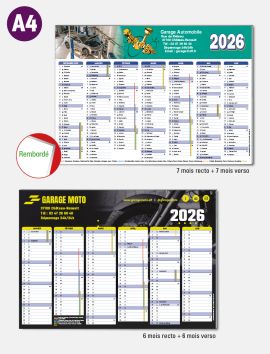 Calendrier bancaire rembordé