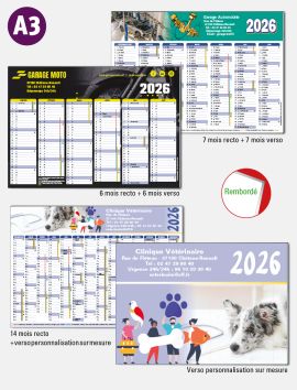Calendrier bancaire rembordé