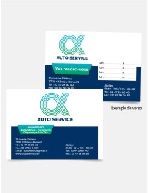 Carte de rendez-vous recto/verso