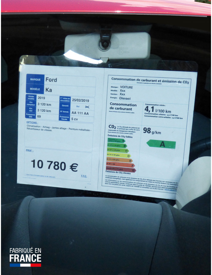 Porte-affichette de prix VN/VO A3