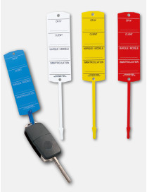 Etiquettes clés plastique
