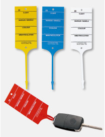 Etiquettes clés plastique
