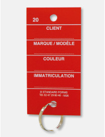 Etiquettes clés plastique