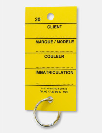 Etiquettes clés plastique