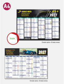 Calendrier bancaire SOUPLE A4 et A3
