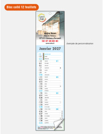 Calendrier bloc 12 feuillets personnalisable