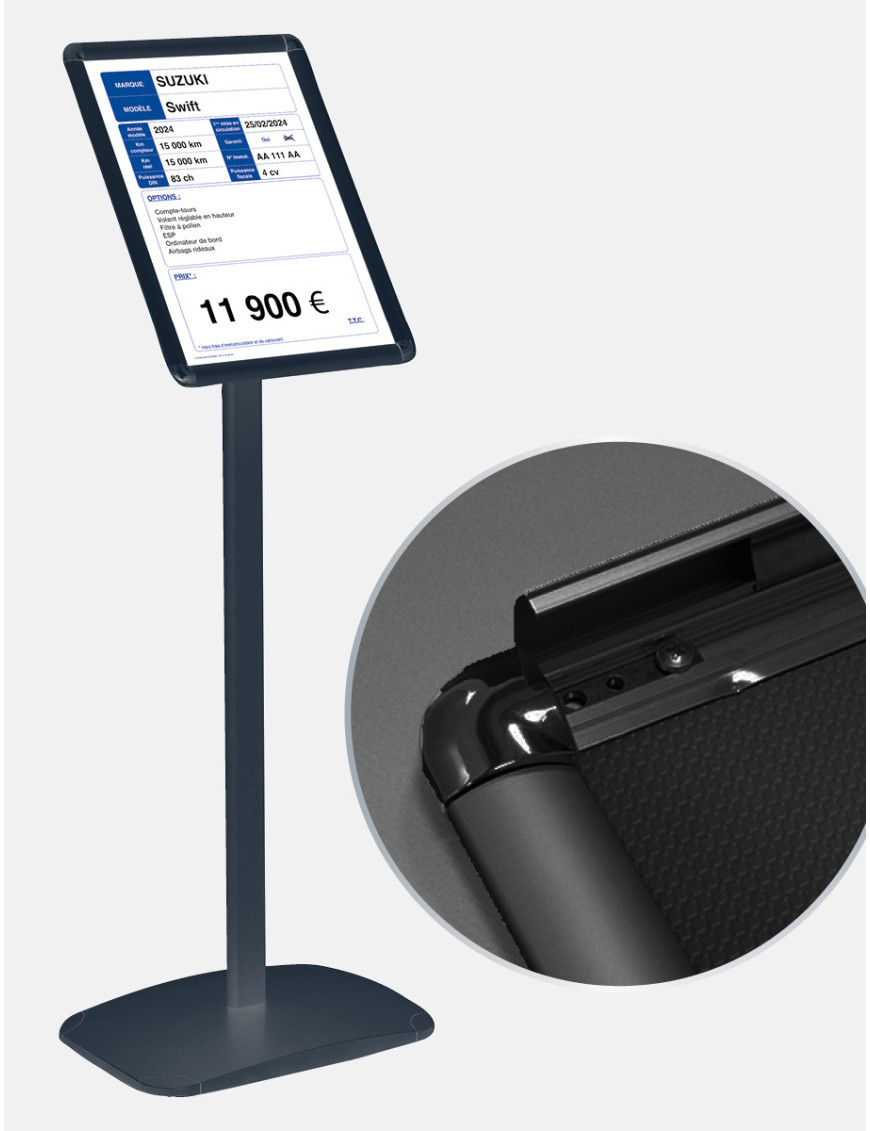 Porte message Cadro-Clic® A4 noir