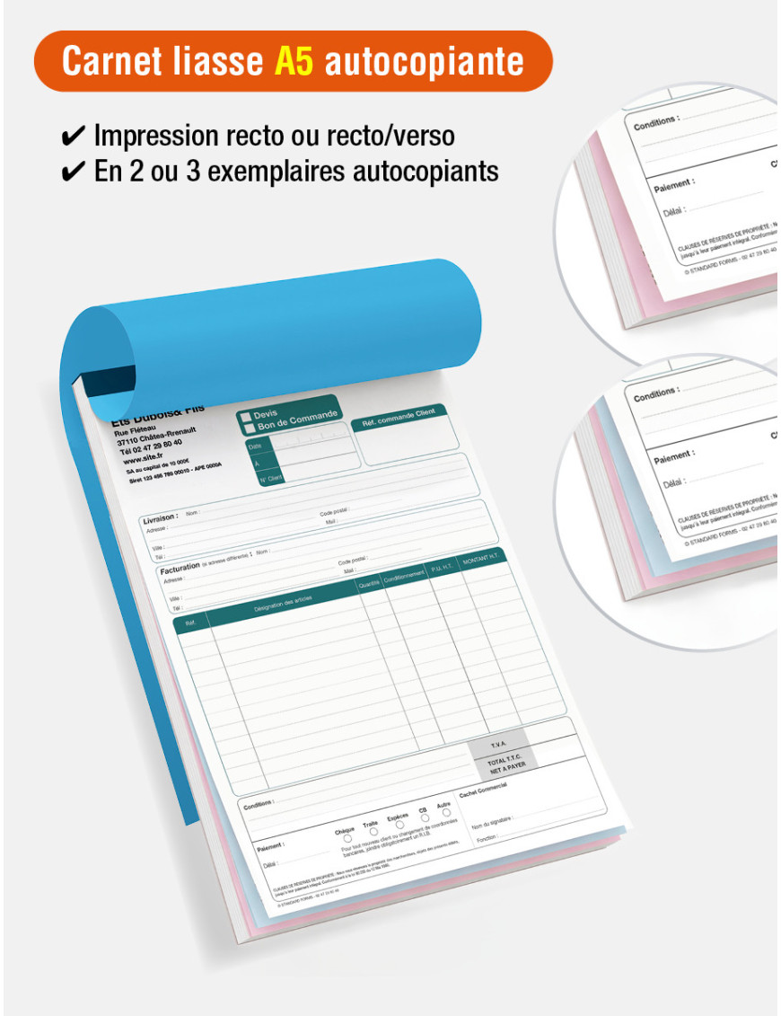 Carnet Liasse A5 sur mesure