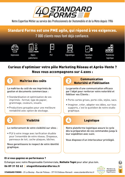 Plaquette commerciale Standard Forms